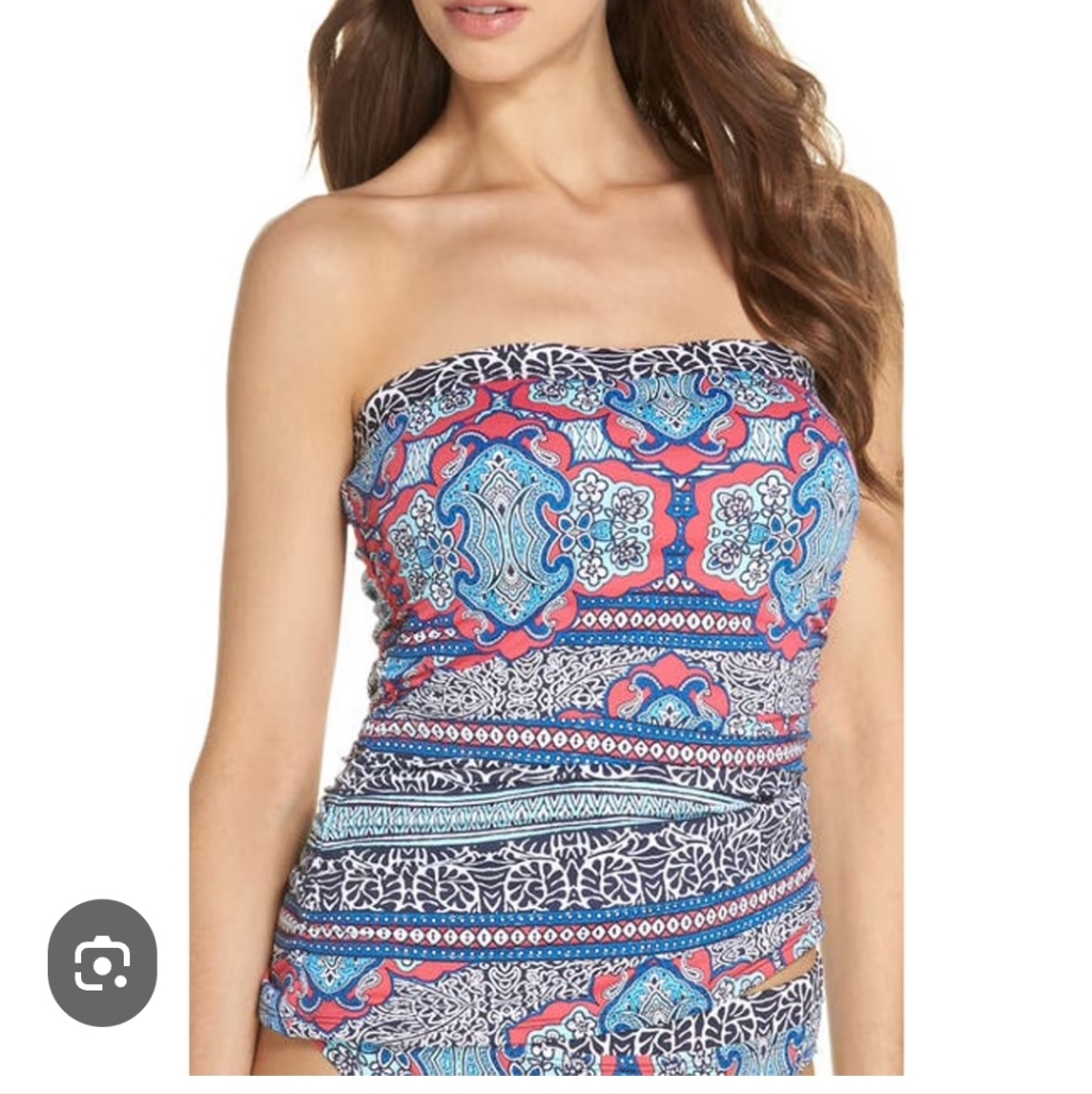 Tommy Bahama Navy Strapless Tankini/Tube Top, Lnwot, Size Small